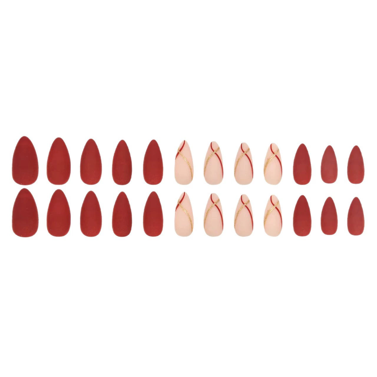 Red Almond Press-On Nails