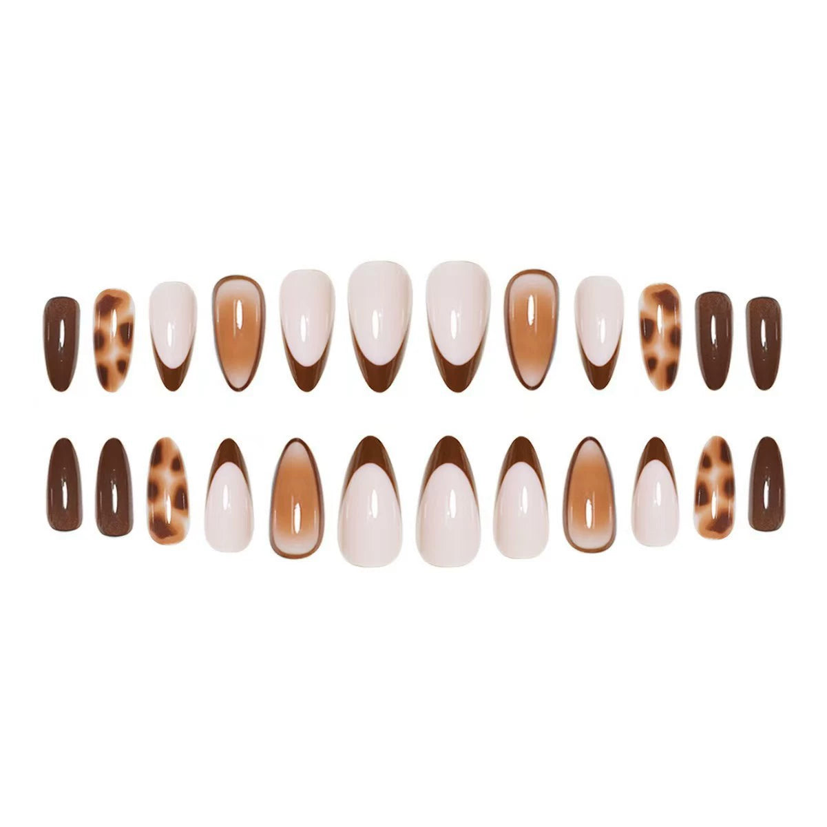 Leopard French Almond Press-On Nails