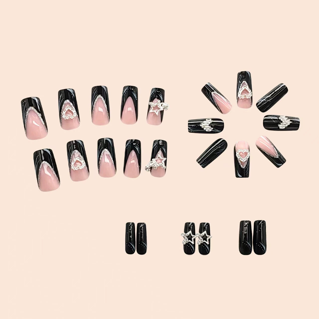 Long Stars Press-On Nails
