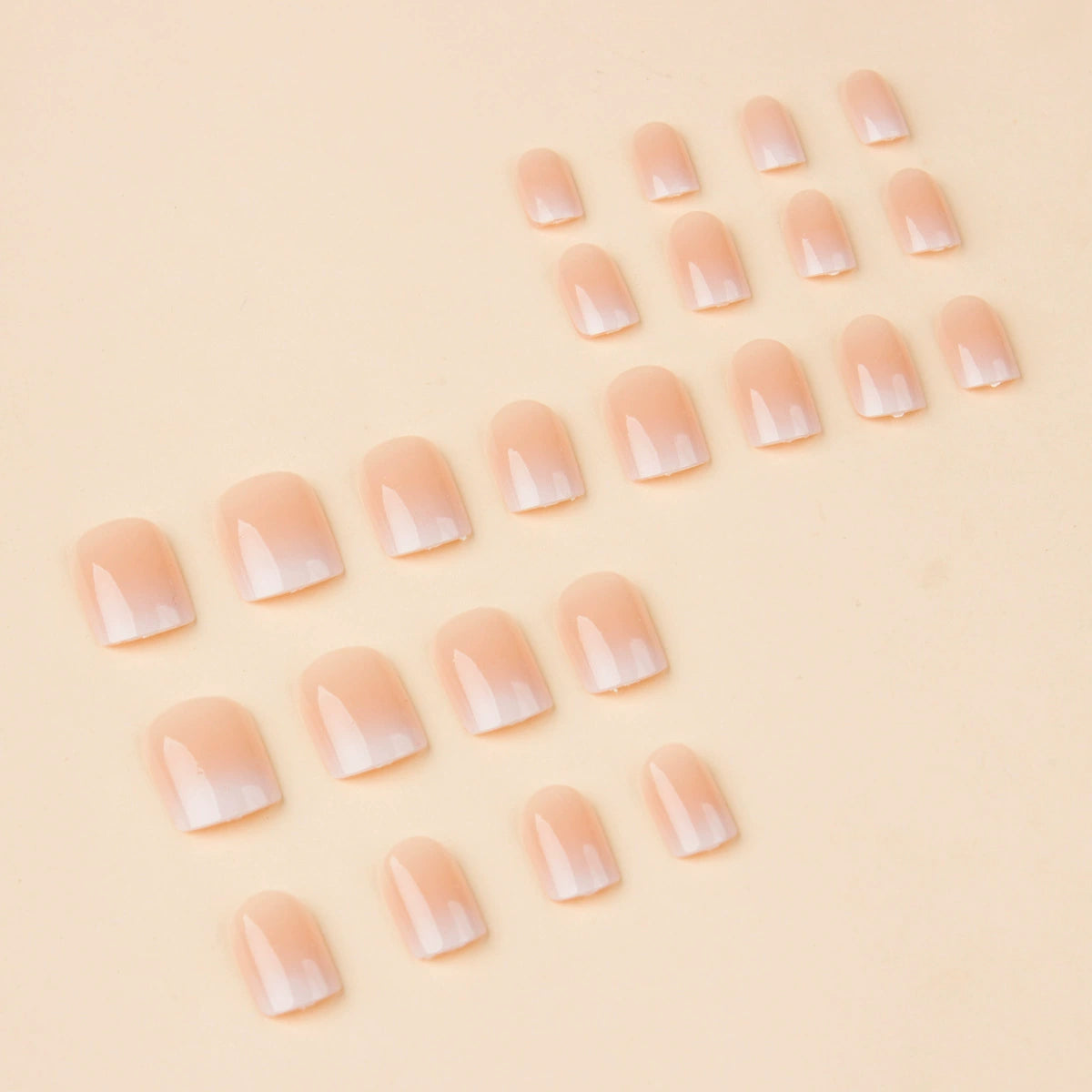 White Floral Gradient Press-On Nails