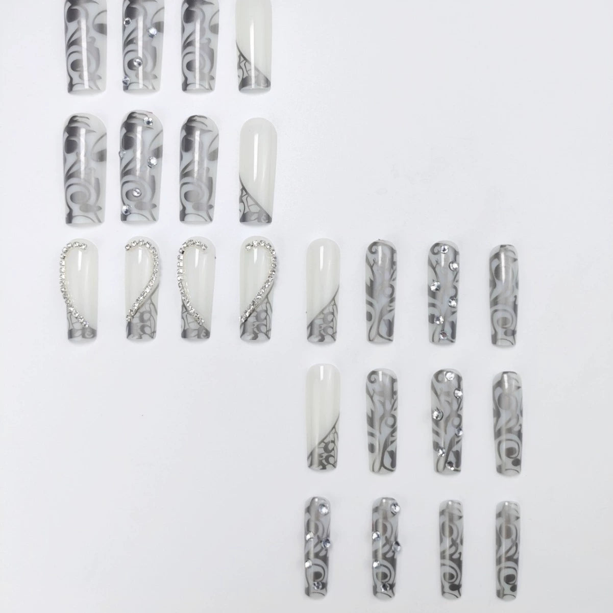 3D Rhinestone Press-On Nails