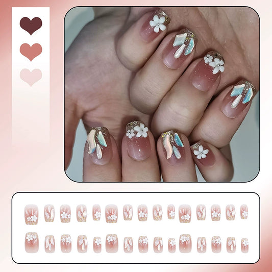 3D Rhinestone Press-On Nails