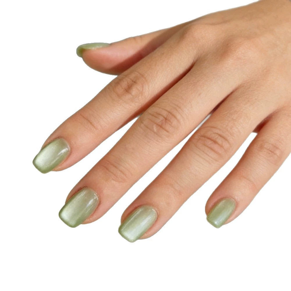 White Cat Eye Press-On Nails