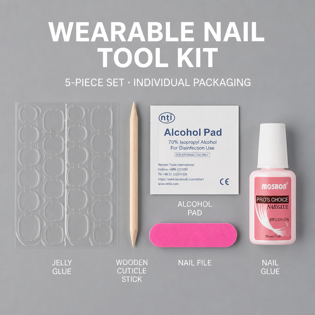 Press-On Nail Application Kit — Nail Glue + Jelly Tabs + Tools